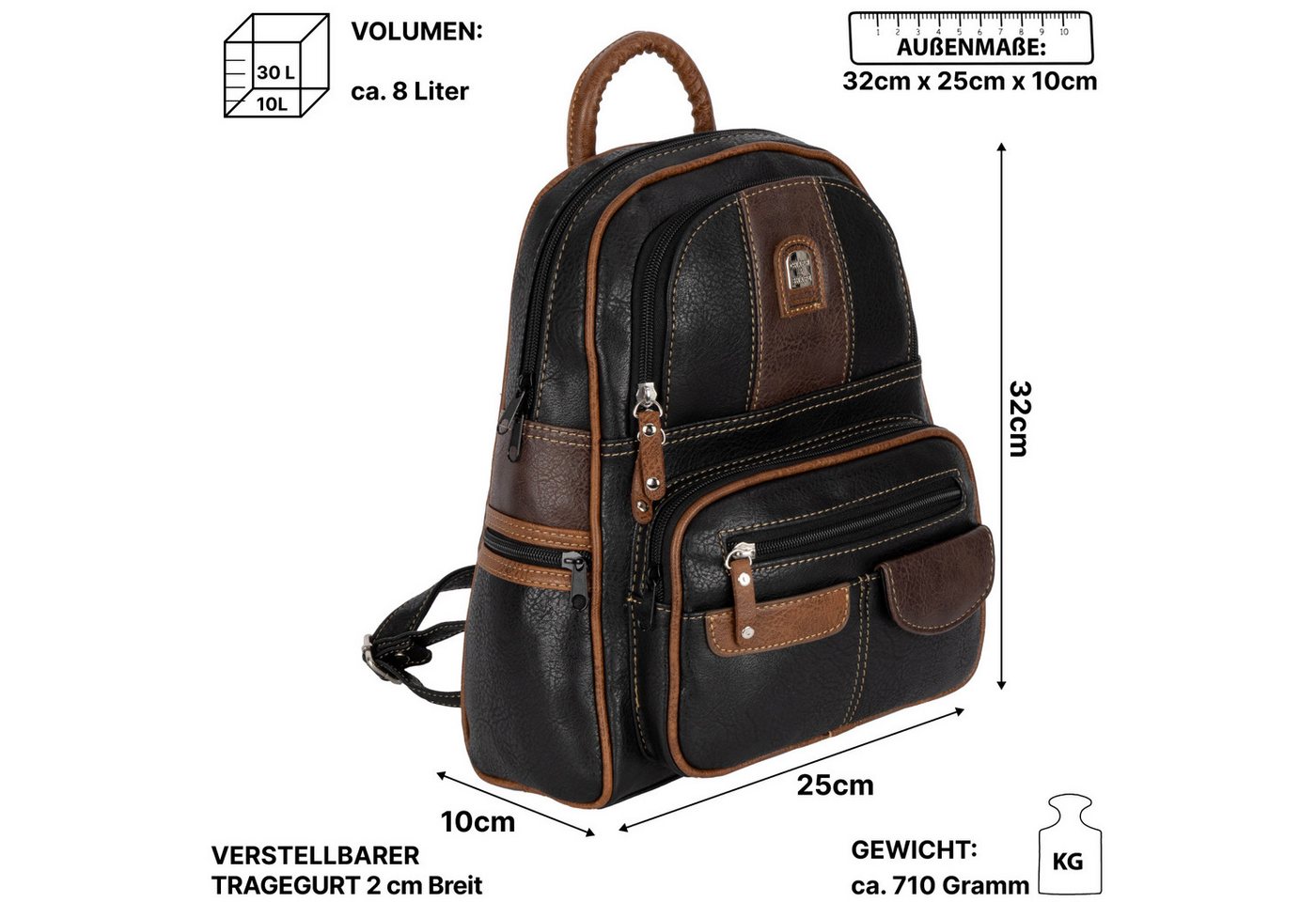 EAAKIE Rucksack Cityrucksack Damenrucksack Tagesrucksack Stadt Rucksack Bagpack, als Schultertasche, Umhängetasche tragbar EAAKIE Rucksack Cityrucksack Damenrucksack Tagesrucksack Stadt Rucksack Bagpack, als Schultertasche, Umhängetasche tragbar von EAAKIE
