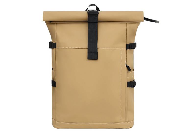 EAAKIE Rucksack RollTop Rucksack Freizeitrucksack Herren Damen Wasserabweisend, spritzwassergeschütztes Polyester und wasserabweisende Reißverschlüsse von EAAKIE