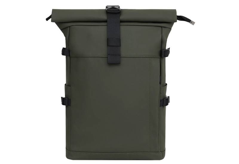 EAAKIE Rucksack RollTop Rucksack Freizeitrucksack Herren Damen Wasserabweisend, spritzwassergeschütztes Polyester und wasserabweisende Reißverschlüsse von EAAKIE