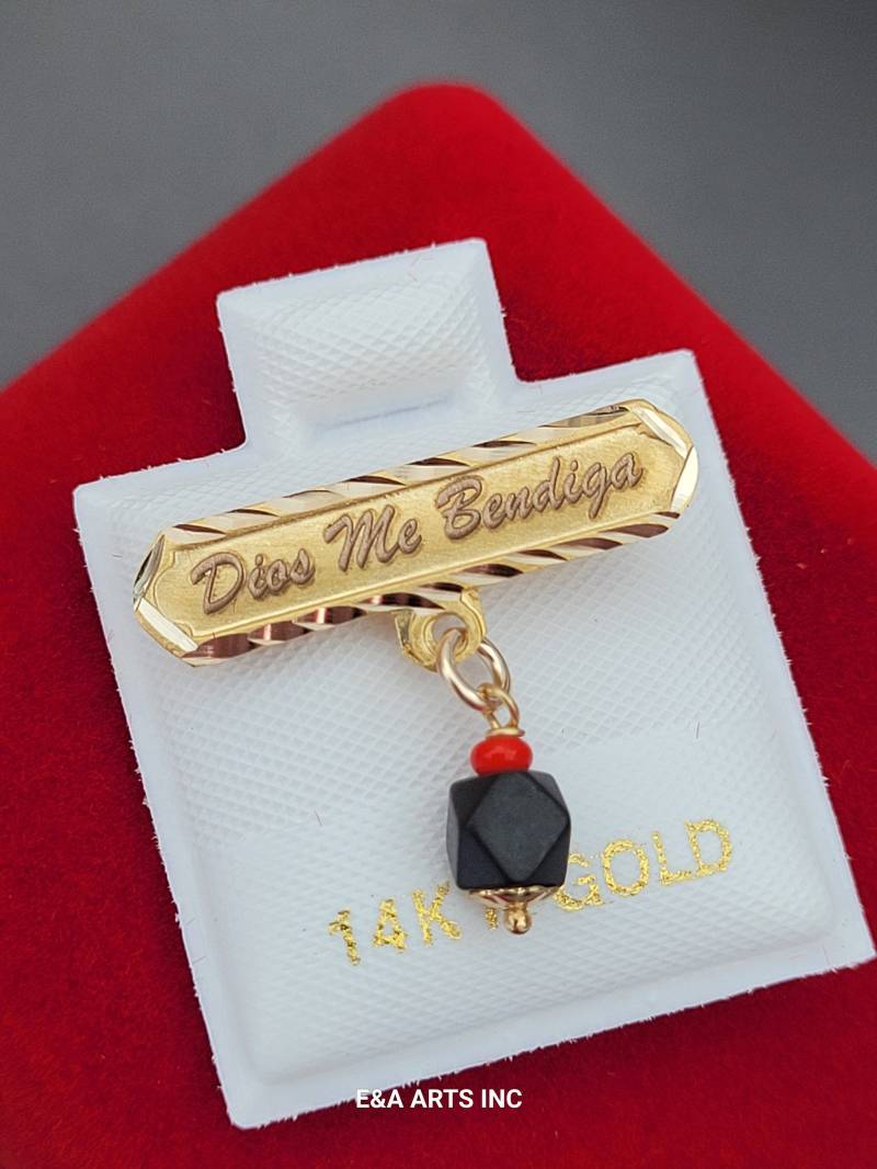 14K Oro Azabache Prenderedor Bebé "Dios Me Bendiga" 14K Oro Azabache Prenderedor Bebé "Dios Me Bendiga" von EAARTSINC
