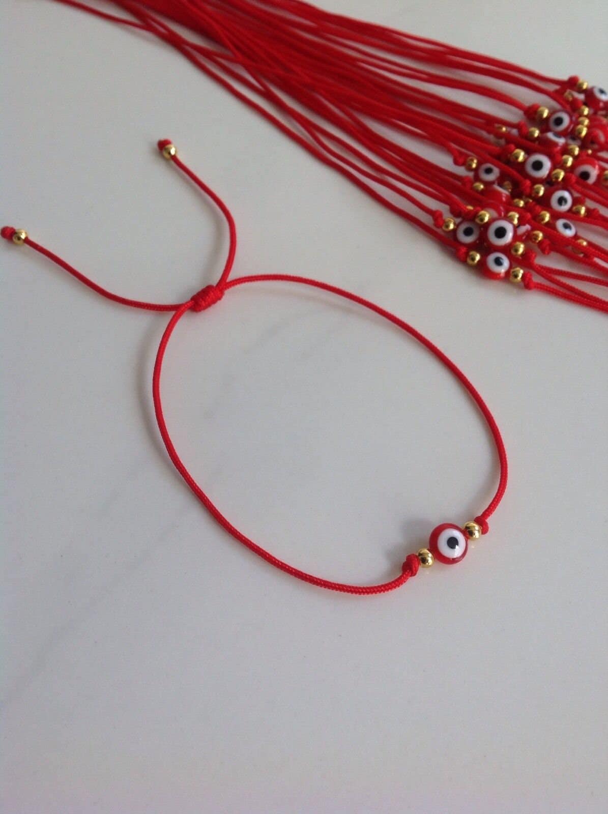 3 Evil Eye Red String Kabbalah Pulsera Gold Gefüllte Perle Glücksbringer Schutz von EAARTSINC