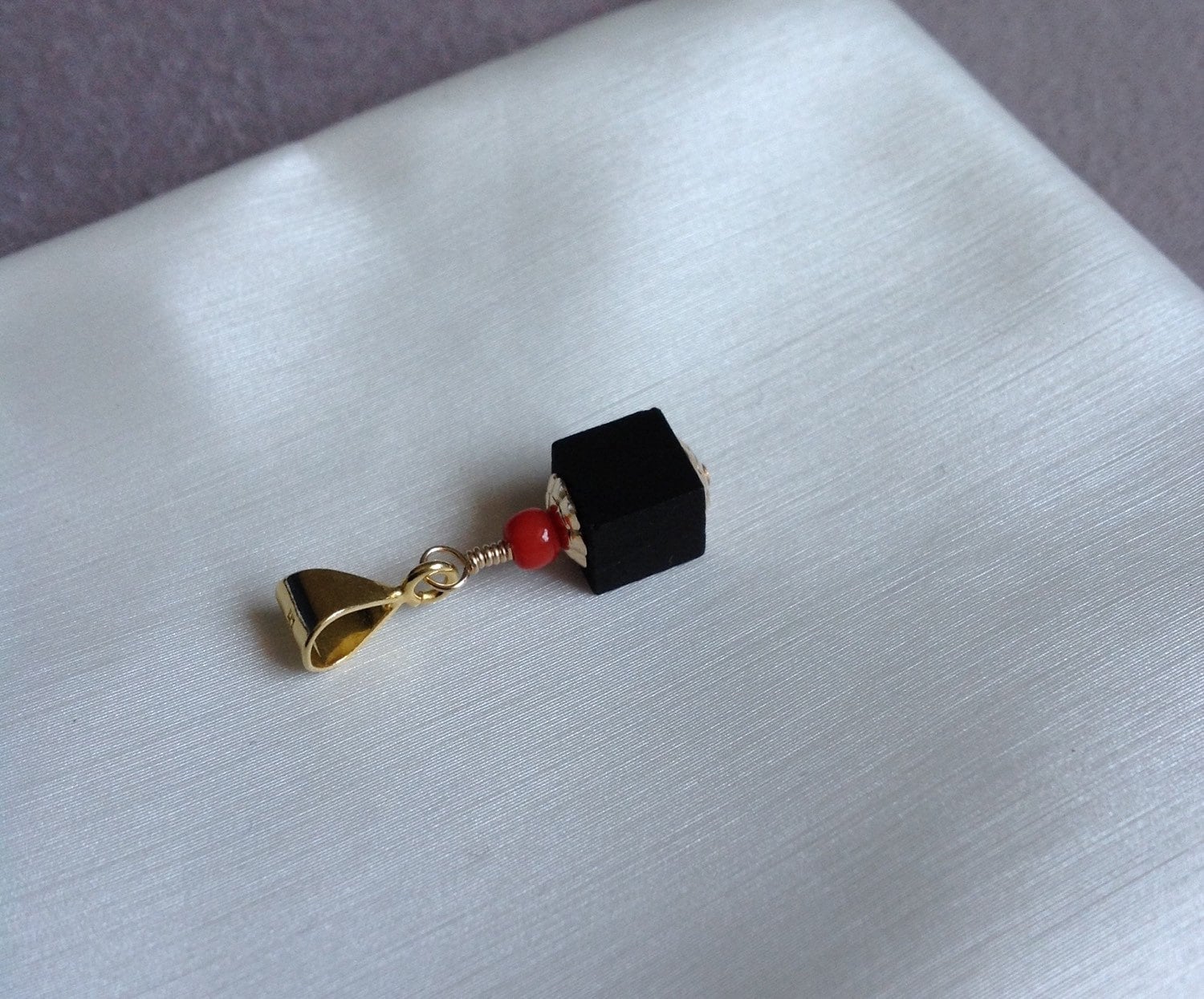 Azabache Koralle 925 Gold Filled Anhänger - Echter von EAARTSINC