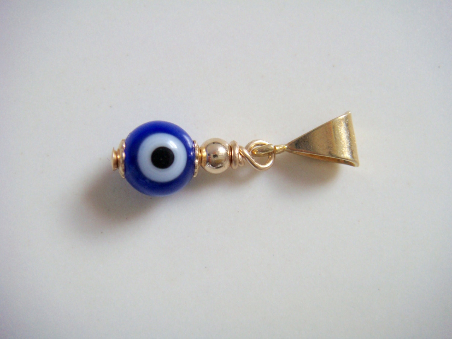 sterling Gold 925 Blau Evil Eye Anhänger Charm Halskette Glas Perle Silber Bar von EAARTSINC