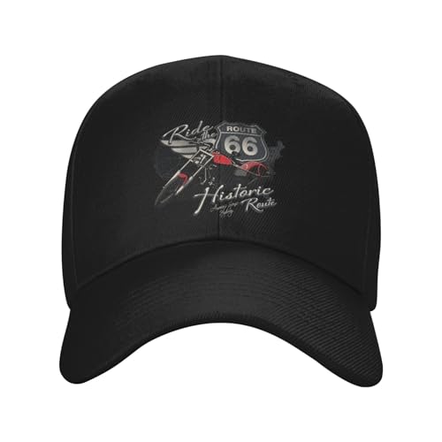 EAEQKOUC Baseball-Mütze Custom Travel Motorrad Fahrt Route 66 Männer Frauen Einstellbar USA Nummeriert Autobahnen Papa Hut Sport Geschenke von EAEQKOUC