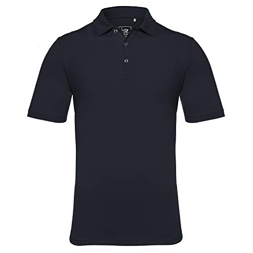 EAGEGOF Herren Hemden Kurzarm Tech Performance Golf Poloshirt Standard Fit, navy, Klein von EAGEGOF