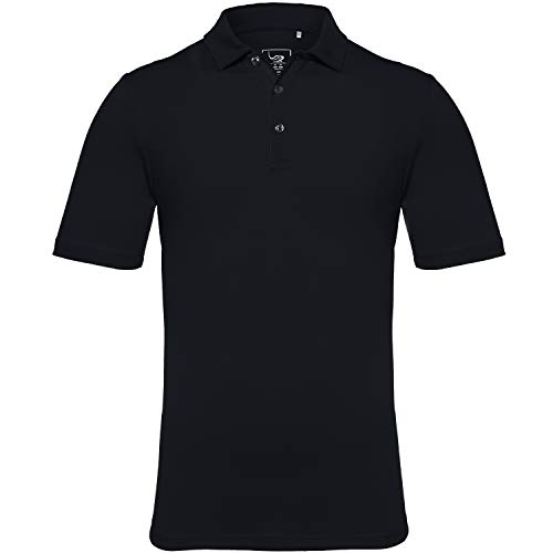 EAGEGOF Herren Shirts Kurzarm Tech Performance Golf Polo Shirt Standard Fit, 011-black, Klein von EAGEGOF