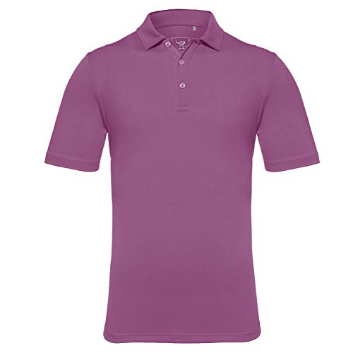 EAGEGOF Herren Shirts Kurzarm Tech Performance Golf Polo Shirt Standard Fit, violett, Mittel von EAGEGOF