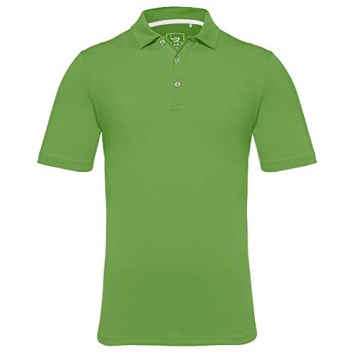 EAGEGOF Slim Fit Herren Performance Polo Shirt Stretch Tech Golf Shirt Kurzarm, kelly green, X-Groß von EAGEGOF