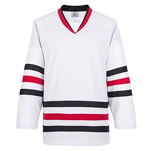 EALER H900 Series Ice Hockey League Team Color Blank Practice Jersey, E009#weiß, Mittel von EALER