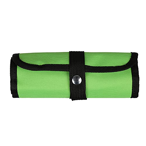 EALLEN Pencil Wrap,Pencil Wrap Roll Up 36 Löcher einfarbiges Federmäppchen for die Schule mit Schnalle, hohe Kapazität, Federmäppchen, Schreibwaren, Bürobedarf (Color : Green) von EALLEN