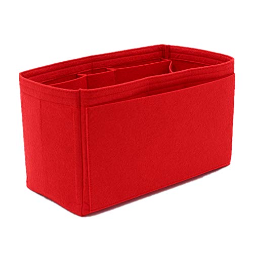 Handtaschen Organizer,Taschen Organisator Einsatztaschen-Organizer, Make-up-Handtaschen-Organizer, tragbarer Kosmetik-Basisformer for Damen-Handtasche (Color : Red, Size : for Birkins 35) von EALLEN