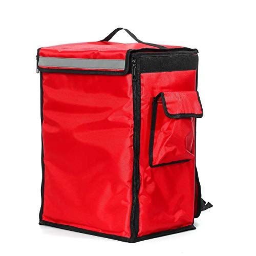 Pizza Lieferbox,Pizza Liefertasche 42L Thermo-Isoliertasche, tragbare Pizza-Lebensmittel-Liefertasche, Picknick-Aufbewahrung, Roller-Rucksack, Kühltaschen, zusammenklappbares Isolierpaket ( Color : Re von EALLEN