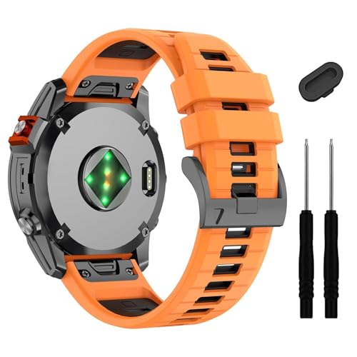 EAMOM 26 mm Fenix 7X 6X Pro 5X Plus Quickfit-Uhrenarmband, weiches Silikonarmband, für Garmin Enduro 2/Descent MK2i/MK3i 51 mm/Tactix 7Pro/Epix Pro 51 mm Armband, Einheitsgröße, Achat EAMOM 26 mm Fenix 7X 6X Pro 5X Plus Quickfit-Uhrenarmband, weiches Silikonarmband, für Garmin Enduro 2/Descent MK2i/MK3i 51 mm/Tactix 7Pro/Epix Pro 51 mm Armband, Einheitsgröße, Achat von EAMOM