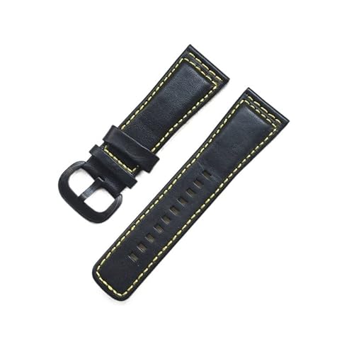 EAMOM 28 mm klassisches Echtleder-Armband für Seven Friday Uhrenarmband, schwarz, braun, Dornschließe(E) von EAMOM