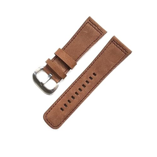 EAMOM 28 mm klassisches Echtleder-Armband für Seven Friday Uhrenarmband, schwarz, braun, Dornschließe(H) von EAMOM