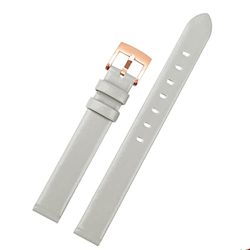 EAMOM Echtes Lederband für Swarovski 5158517/5158544/5158972 WatchAccessories Modearmband 12mm kleiner Uhrengurt weiblich(Grey rose gold) von EAMOM