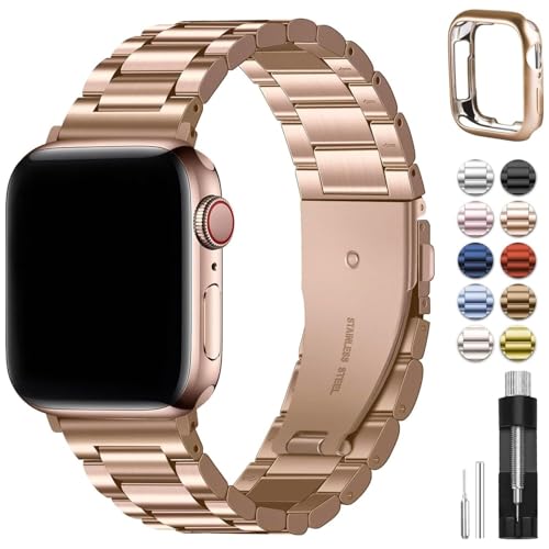 EAMOM Für Apple Uhrenarmbänder 49 mm 45 mm 44 mm 42 mm 41 mm 40 mm 38 mm, Edelstahl Watch Armband mit Gehäuse Watch Ultra2 Ultra-Serie 9 8 7 6 5 4 3 2 1 SE SE2, 42/44/45/49mm, agate von EAMOM