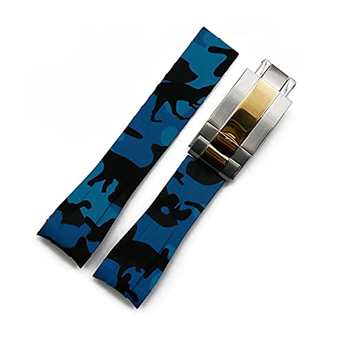 EAMOM Gummi-Armband für Herren, Camouflage, Uhrenzubehör für Wassergeist, GMT, wasserdichtes Silikonband, weiblich, 20 mm, Herren-Uhrenband, 20 mm, Achat von EAMOM