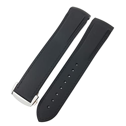EAMOM Gummi-Silikon-Uhrenarmbänder für Omega 300 Speedmaster, 18 mm, 19 mm, 20 mm, 21 mm, 22 mm, Blau / Schwarz / Orange, 21 mm, Achat von EAMOM