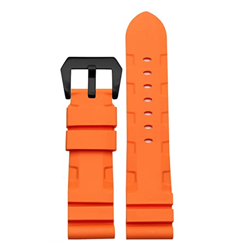 EAMOM Silikon Uhrband für PAM111 PAM0061 PAM00682 Armband Sport Watch Armband 24 -mm -Armband wasserdichtes schwarzes Zubehörgürtel(Orange black clasp) von EAMOM
