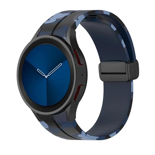 EAMOM Silikongurt für Samsung Uhr 4/5/6 40 44mm 5 Pro 45mm Band Magnetic Schnallen Galaxy Uhr 4/6klassic 42 43mm 46 47mm Uhrenbandbänder(Camo MidU,Watch 4 5 40mm 44mm) von EAMOM