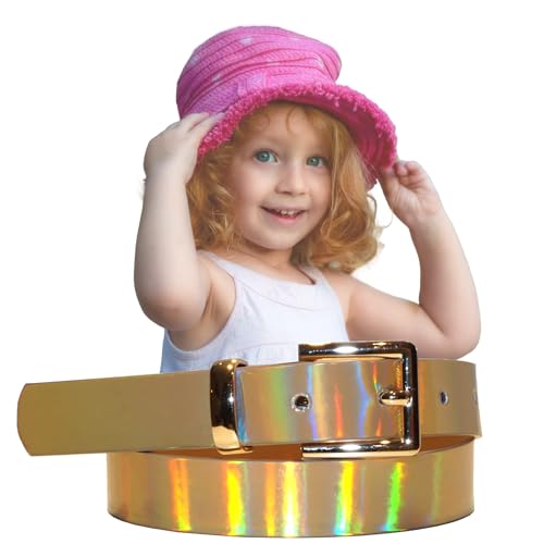 EANAGO veganer Gürtel 'Goldschatz' für Kinder - schimmender Kindergürtel - Glitzergürtel - moderner Gürtel für Kinder von ca. 6-15 Jahren - Kindergürtel Mädchen - children´s belt von EANAGO