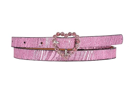 EANAGO Gürtel >TAUSENDSCHÖN< für Kinder - rosa glitzernder Kindergürtel mit Herzschnalle - Glitzergürtel - moderner Gürtel für Mädchen von ca. 3-12 Jahren - children´s belt von EANAGO