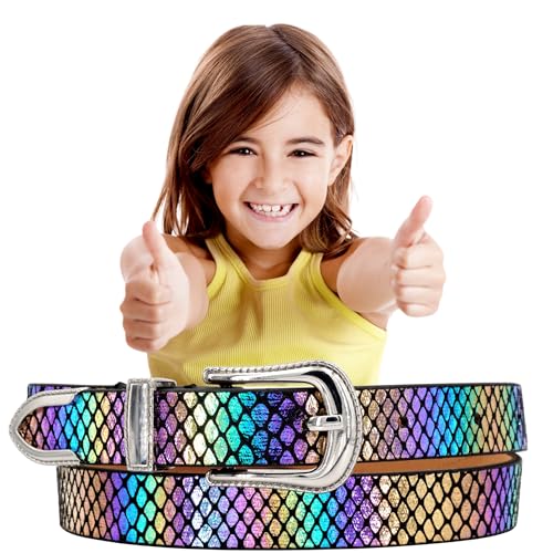 EANAGO Gürtel >ELFENTANZ< für Kinder - bunt schimmernder Kindergürtel mit schicken Metallapplikationen, für Mädchen von ca. 3-12 Jahren - Kindergürtel Mädchen - moderner Gürtel von EANAGO