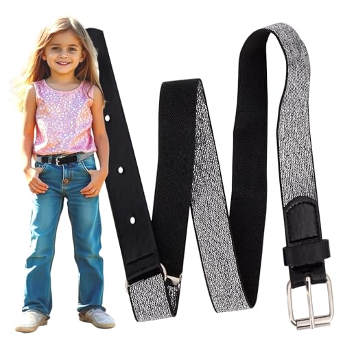 EANAGO Glitzer Kindergürtel Mädchen – Elastischer Stretch Gürtel PRINZESSIN ANASTASIA – Verstellbarer Mädchengürtel 40–75 cm – Glitzergürtel Kinder 3–15 Jahre – Geschenkidee von EANAGO