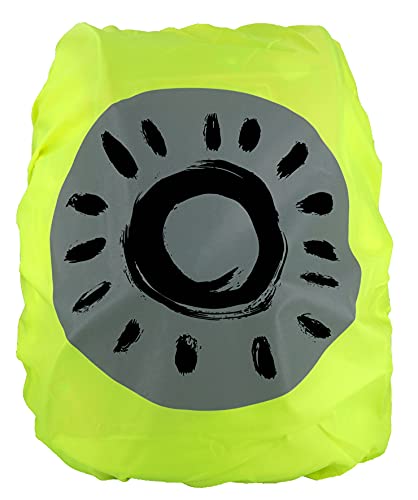 EANAGO Premium Schulranzen Regenschutz Kinder mit Motiv Sonne - Schulrucksack Regenschutz - 100% wasserdicht - Regenüberzug Rucksack mit Sicherheits-Reflektor von EANAGO