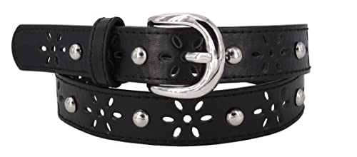 EANAGO Gürtel >FEENGLÜCK< für Kinder - moderner Gürtel mit Nieten und blumenförmigen Stanzungen - Kindergürtel für Mädchen von ca. 6-12 Jahren - Mädchengürtel von EANAGO