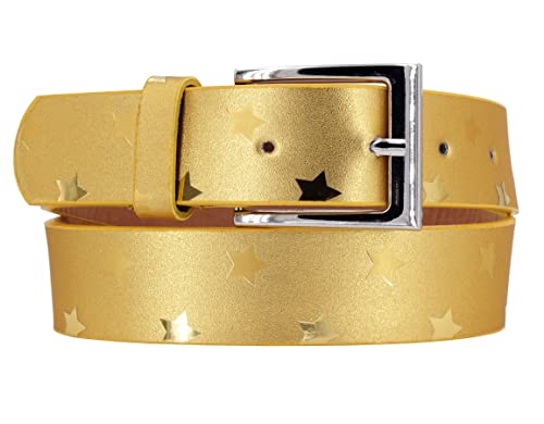 EANAGO veganer Gürtel >STERN< für Kinder (3-12 Jahre, Taillenumfang 52-67 cm, Gürtelmaß 60 cm) - moderner Glitzergürtel für Mädchen - Kindergürtel Mädchen - Gürtel Kinder von EANAGO