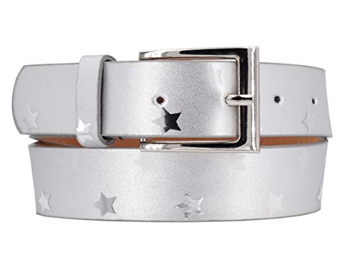 EANAGO veganer Gürtel >STERN< für Kinder (3-12 Jahre, Taillenumfang 52-67 cm, Gürtelmaß 60 cm) - moderner Glitzergürtel für Mädchen - Kindergürtel Mädchen - Gürtel Kinder von EANAGO