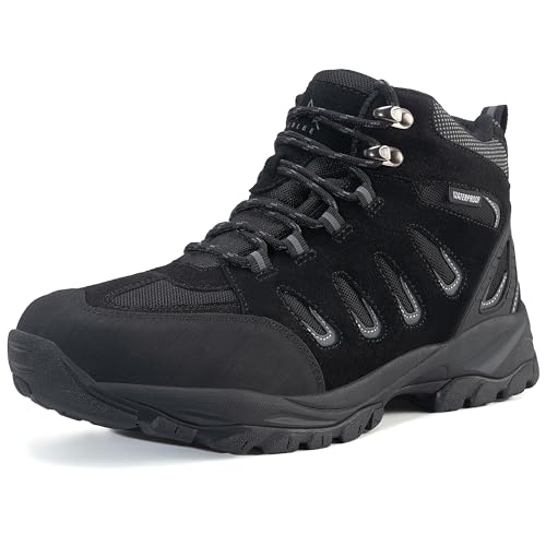 EARLDE Herren Wanderstiefel Wasserdicht Schuhe Wanderschuhe Leicht Trekkingschuhe Outdoorschuhe Schwarz 43 EU von EARLDE