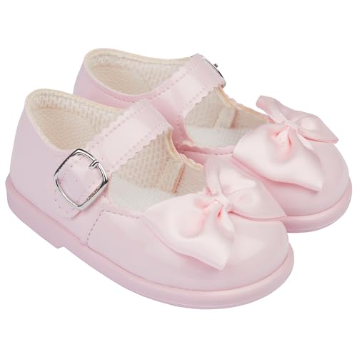 EARLY DAYS BAYPODS Kleinkindschuhe mit harter Sohle Baby Mädchen Lauflernschuhe mit Anti-Rutsch-Sohle Lauflernschuhe Lauflernschuhe Lauflernschuhe Made in England, Rosa Lackierung, 22 EU von EARLY DAYS