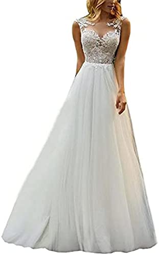 EARLY Ball-Abendkleider, Doppelschultriges Brautkleid Mit Rundhalsausschnitt, Abschlussball-Partykleid, Elegante Ball-Abendkleider Für Damen,Nicht-gerade Weiss,34,Remarkable88 von EARLY