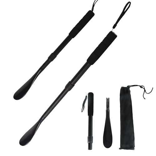 EASACE Schuhlöffel für Herren, Damen, Kinder, Senioren,Schuhanzieher mit langem Griff, 31,5 cm, verstellbare Länge, tragbarer Schuhanzieher mit langem Griff für Männer und Frauen von EASACE