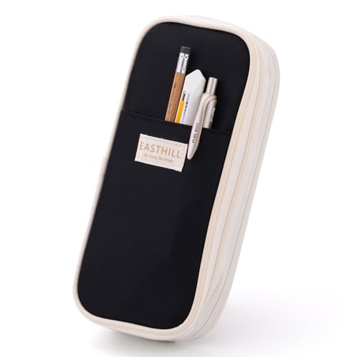 EASTHILL Big Capacity Pencil Case Large Pencil Pouch Stationery Pen Bag for Teen Girls-Black von EASTHILL