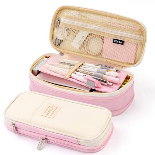 EASTHILL Federmäppchen mit grossem Fassungsvermögen Stiftebeutel Aufbewahrungstasche für Studentin Mädchen Erwachsener von Büro College Schulveranstalter - Rosa von EASTHILL