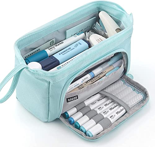 EASTHILL Federmäppchen mit grossem Pencil case Tragbare Stifttasche Tragbare kosmetisches Office High School Organizer College Studentin Mädchen Jugendliche Mädchen Erwachsene-Hellblau von EASTHILL