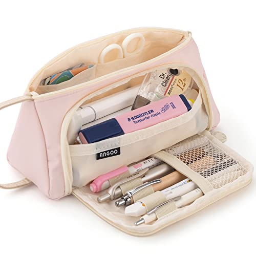 EASTHILL Federmäppchen mit großer Kapazität, hohe große Aufbewahrungstasche, Marker, Stifteetui, einfache Schreibwaren-Tasche, Schule, Uni, Büro, Organizer für Teenager, Mädchen, pink von EASTHILL