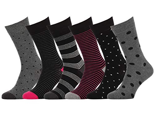 EASTON MARLOWE 6 Paar Bunt Gemusterte Herren Socken - 6pk #31, gemischt - neutrale Hauptfarben, 43-46 EU Schuhgröße von EASTON MARLOWE