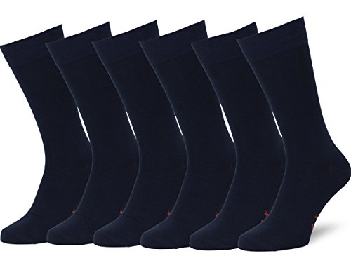 EASTON MARLOWE Premium Socken Herren Damen Gekämmte Baumwolle 6 Paar #3-2 - dunkle Marine Blau, einfarbig - 46-49 EU Schuhgröße von EASTON MARLOWE