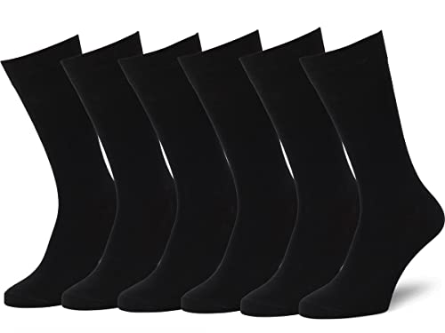 EASTON MARLOWE Socken Herren 43-46 schwarz 6 Paar Premium Gekämmte Baumwolle #3-6 - Einfarbig - Herrensocken von EASTON MARLOWE