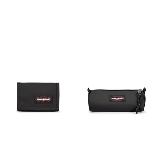 EASTPAK Crew Single Geldbörse, 22 cm Black (Schwarz) & BENCHMARK Single Federmäppchen, 21 cm Black (Schwarz) von EASTPAK