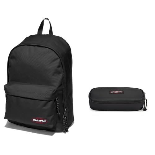 EASTPAK OUT OF OFFICE Rucksack, 44 cm, 27 L, Schwarz (Black) & OVAL SINGLE Federmäppchen, 22 cm, Schwarz (Black) von EASTPAK