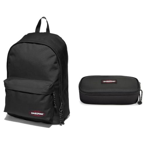 EASTPAK OUT OF OFFICE Rucksack, 44 cm, 27 L, Schwarz (Black) & Oval XL Single Federmäppchen, 22 cm, Schwarz (Black) von EASTPAK