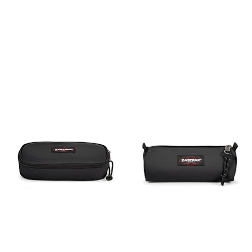 EASTPAK OVAL Single Federmäppchen, 22 cm, Schwarz (Black) & BENCHMARK Single Federmäppchen, 21 cm, Schwarz (Black) von EASTPAK