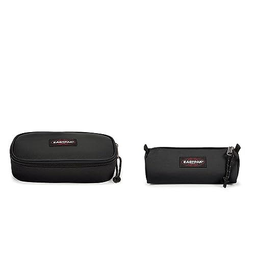 EASTPAK Oval XL Single Federmäppchen, 22 cm, Schwarz (Black) & BENCHMARK Single Federmäppchen, 21 cm, Schwarz (Black) von EASTPAK