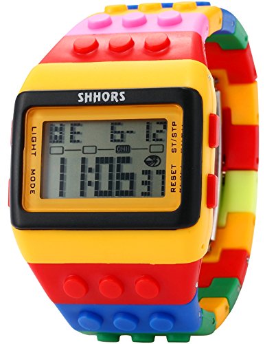 Sowatches Shhors LED091 Kreative LED-Armbanduhr Rainbow aus Silikon mit LCD-Display, großes Handgelenk, für Herren und Kinder, gelb, Gurt Sowatches Shhors LED091 Kreative LED-Armbanduhr Rainbow aus Silikon mit LCD-Display, großes Handgelenk, für Herren und Kinder, gelb, Gurt von SHHORS